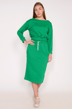 Женский костюм с юбкой Л02905 зеленый