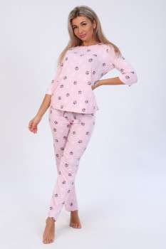 Женский костюм с брюками 71052 розовый
